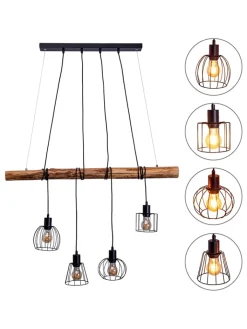näve Decken- & Hängeleuchten<LED-Hängeleuchte "Woodland" in Hellbraun - (B)100 x (H)150 x (T)10 cm