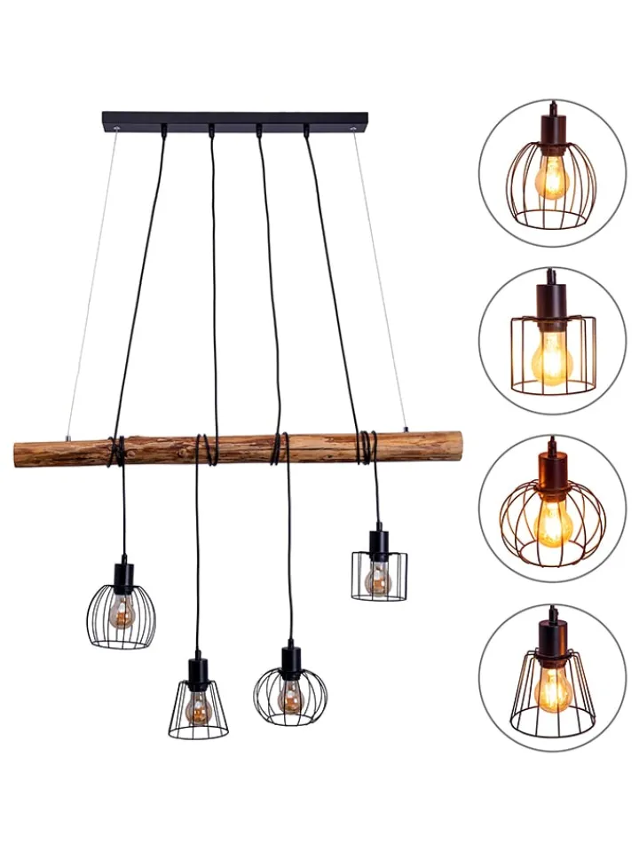 näve Decken- & Hängeleuchten<LED-Hängeleuchte "Woodland" in Hellbraun - (B)100 x (H)150 x (T)10 cm