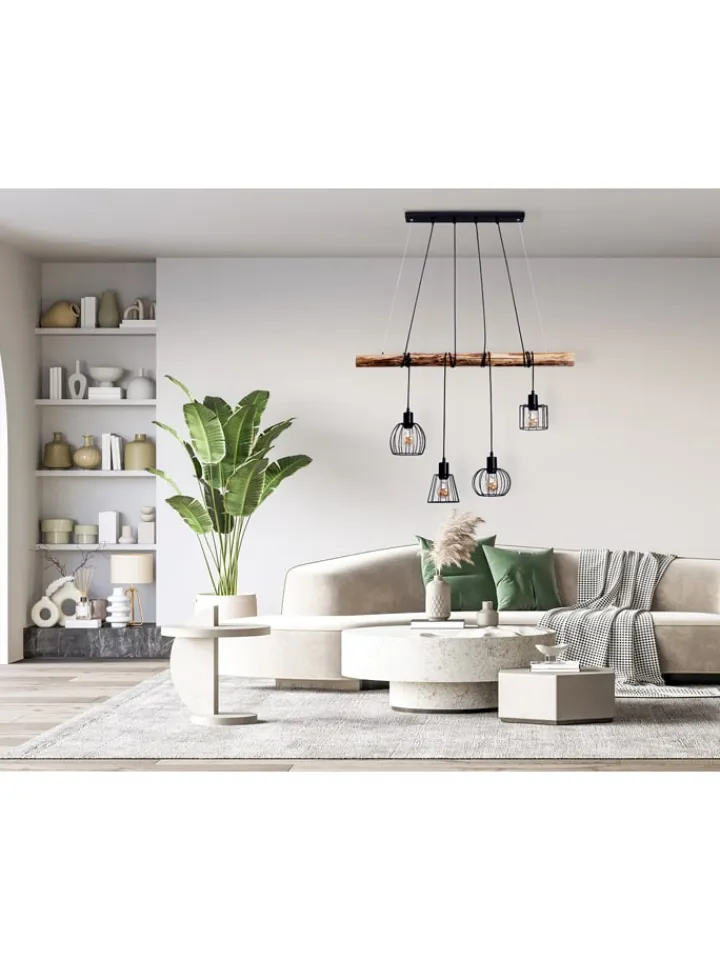 näve Decken- & Hängeleuchten<LED-Hängeleuchte "Woodland" in Hellbraun - (B)100 x (H)150 x (T)10 cm