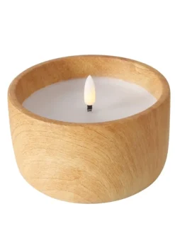 Boltze Kerzen, Vasen & Mehr<LED-Kerze "Yuna" in Beige - (H)8 x Ø 12 cm