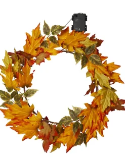 STAR Trading Lichterketten & Deko-Leuchten<LED-Kranz "Autumn" in Orange - Ø 45 cm