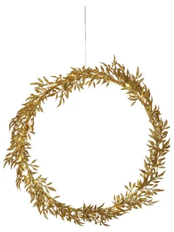 STAR Trading Lichterketten & Deko-Leuchten<LED-Kranz "Elegant" in Gold - Ø 44 cm
