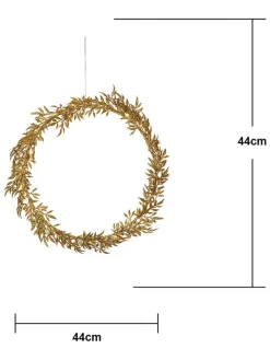 STAR Trading Lichterketten & Deko-Leuchten<LED-Kranz "Elegant" in Gold - Ø 44 cm