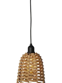 STAR Trading Außenbeleuchtung<LED-Lampenschirm "Twine" in Hellbraun - (H)15 cm