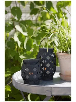 STAR Trading Außenleuchten|Außenbeleuchtung<LED-Laterne "Flame Lantern" in Schwarz - (H)23 cm
