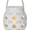 STAR Trading Außenbeleuchtung<LED-Laterne "Flame Lantern" in Weiß - (H)16 cm