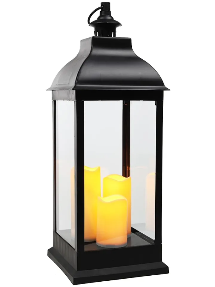 Profiline Lichterketten & Deko-Leuchten<LED-Laterne in Schwarz - (B)24 x (H)70 x (T)24 cm