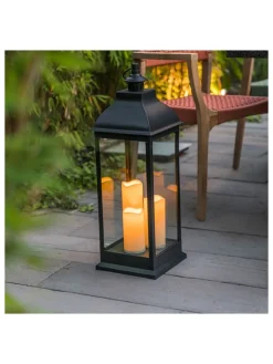 Profiline Lichterketten & Deko-Leuchten<LED-Laterne in Schwarz - (B)24 x (H)70 x (T)24 cm