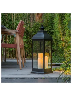 Profiline Lichterketten & Deko-Leuchten<LED-Laterne in Schwarz - (B)24 x (H)70 x (T)24 cm