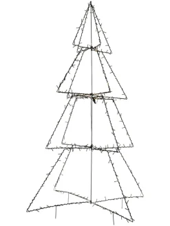 STAR Trading Lichterketten & Deko-Leuchten|Lichterketten & Dekobeleuchtung<LED-Lichterbaum "Foldy" in Schwarz - (H)170 cm