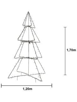 STAR Trading Lichterketten & Deko-Leuchten|Lichterketten & Dekobeleuchtung<LED-Lichterbaum "Foldy" in Schwarz - (H)170 cm