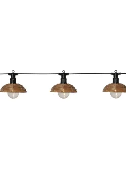 STAR Trading Lichterketten & Dekobeleuchtung|Lichterketten & Deko-Leuchten<LED-Lichterkette "Cesta Light" in Hellbraun/ Schwarz - (B)13 x (H)13 cm