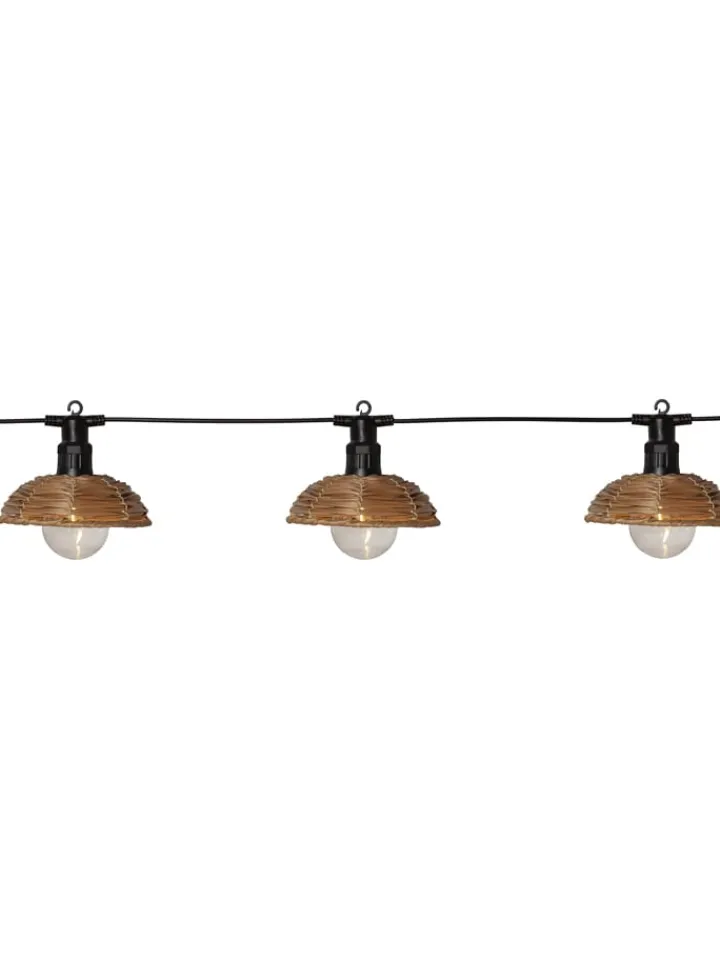 STAR Trading Lichterketten & Dekobeleuchtung|Lichterketten & Deko-Leuchten<LED-Lichterkette "Cesta Light" in Hellbraun/ Schwarz - (B)13 x (H)13 cm