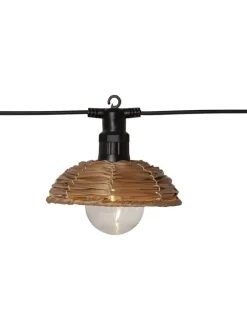 STAR Trading Lichterketten & Dekobeleuchtung|Lichterketten & Deko-Leuchten<LED-Lichterkette "Cesta Light" in Hellbraun/ Schwarz - (B)13 x (H)13 cm