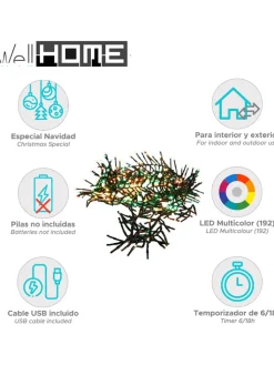 WellHome Lichterketten & Deko-Leuchten|Lichterketten & Dekobeleuchtung<LED-Lichterkette in Bunt in Bunt - (L)104 cm
