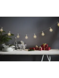 STAR Trading Lichterketten & Deko-Leuchten|Lichterketten & Dekobeleuchtung<LED-Lichterkette "Ornament" in Weiß - (L)180 cm