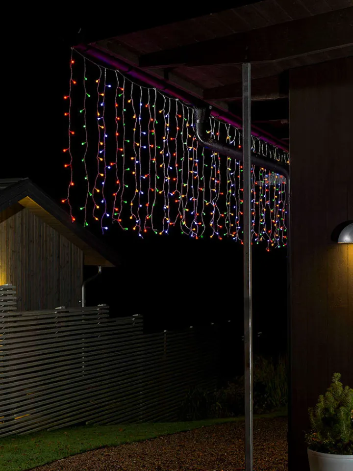 Konstsmide Lichterketten & Dekobeleuchtung|Lichterketten & Deko-Leuchten<LED-Lichtervorhang ''Eisregen'' in Bunt - (L)100 x (B)507 cm