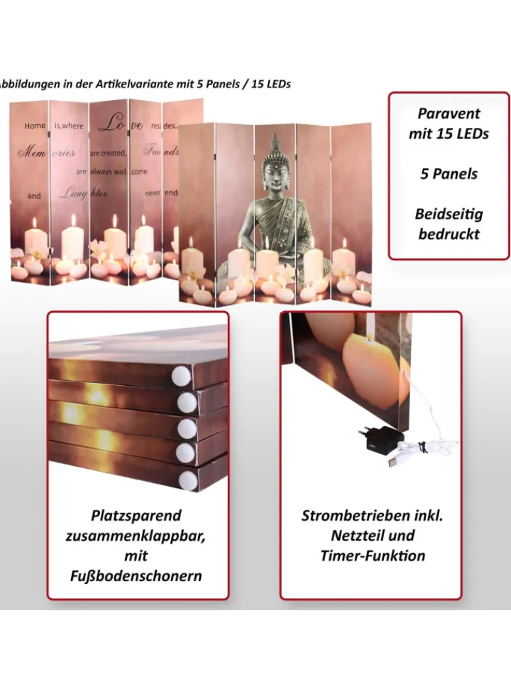 MCW Paravents<LED-Paravent mit Timer