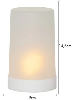 STAR Trading Tischleuchten<LED-Plastikkerze "Flame Candle" in Weiß