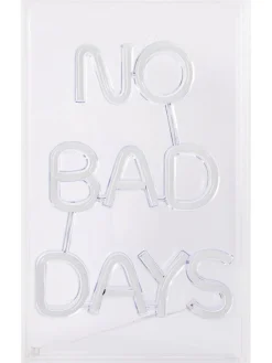 näve Dekofiguren & -Objekte<LED-Schriftleuchte "No bad days" in Blau/ Pink - (B)18 x (H)30 cm