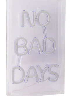 näve Dekofiguren & -Objekte<LED-Schriftleuchte "No bad days" in Blau/ Pink - (B)18 x (H)30 cm