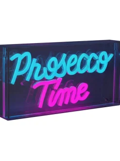 näve Dekofiguren & -Objekte<LED-Schriftleuchte "Prosecco Time" in Türkis/ Pink - (B)30 x (H)15 cm