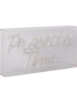 näve Dekofiguren & -Objekte<LED-Schriftleuchte "Prosecco Time" in Türkis/ Pink - (B)30 x (H)15 cm