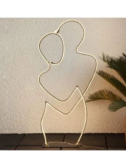 STAR Trading Lichterketten & Deko-Leuchten<LED-Silhouette "Grafico" in Schwarz - (B)40 x (H)87 cm