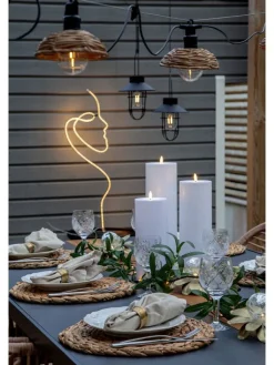 STAR Trading Lichterketten & Deko-Leuchten<LED-Silhouette "Grafico" in Schwarz - (B)28 x (H)88 cm