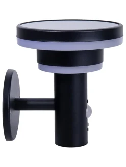 näve Außenleuchten<LED-Solar-Außenwandleuchte "Nora" in Schwarz - (B)17,5 x (H)18 x (T)16 cm