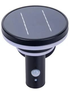 näve Außenleuchten<LED-Solar-Außenwandleuchte "Nora" in Schwarz - (B)17,5 x (H)18 x (T)16 cm