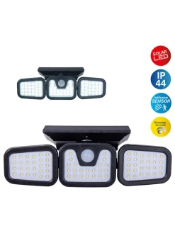 näve Außenbeleuchtung|Außenleuchten<LED-Solar-Außenwandleuchte "Pacita" in Schwarz - (B)28 x (H)13,5 x (T)11 cm