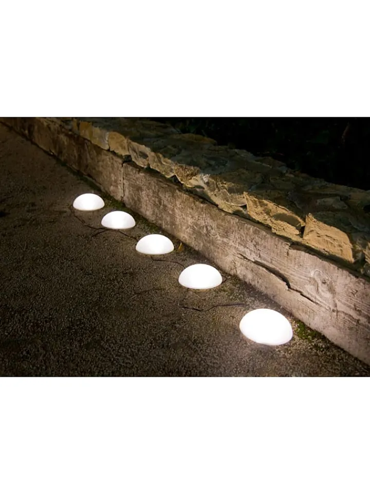 lumisky Außenbeleuchtung|Außenleuchten<LED-Solar-Bodenspots "Half Moon" in Weiß