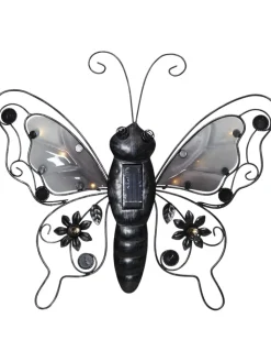 STAR Trading Gartendekoration<LED-Solar-Dekofigur "Butterfly" in Schwarz - (H)34 cm