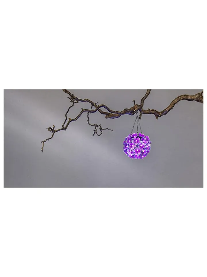 STAR Trading Außenleuchten<LED-Solar-Dekohänger "Hortensia" in Violett - Ø 16 cm