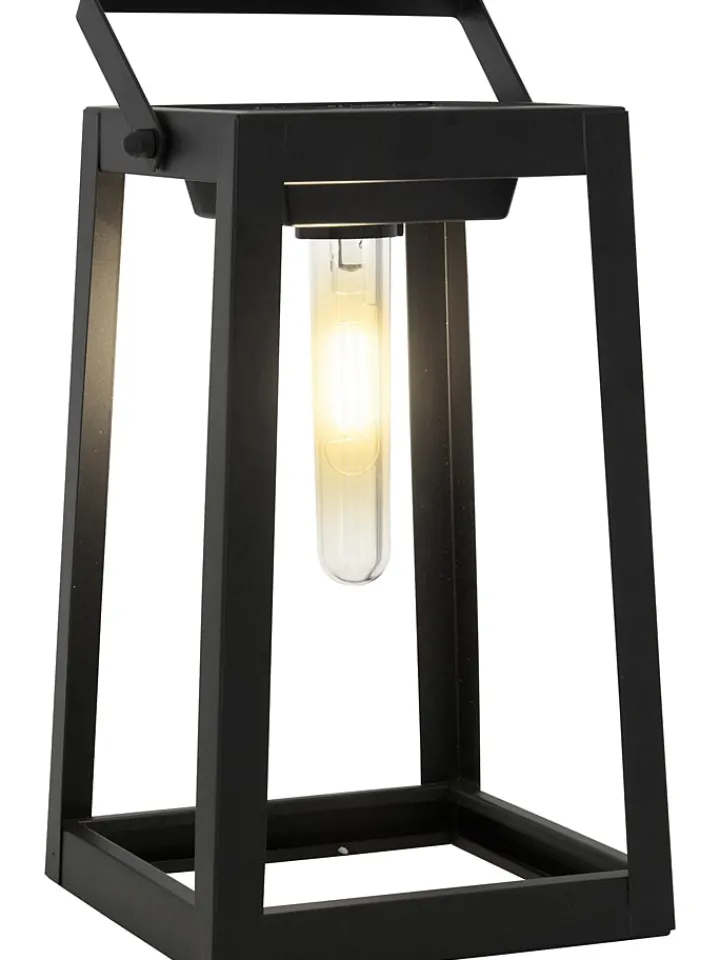 näve Außenleuchten<LED-Solar-Dekoleuchte in Schwarz - (B)15 x (H)31 x (T)15 cm