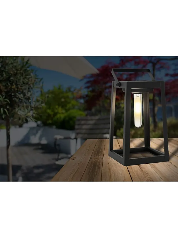 näve Außenleuchten<LED-Solar-Dekoleuchte in Schwarz - (B)15 x (H)31 x (T)15 cm