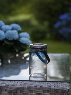 STAR Trading Gartendekoration|Gartendekoration<LED-Solar-Dekoobjekt "Tint" in Blau - (H)15 cm