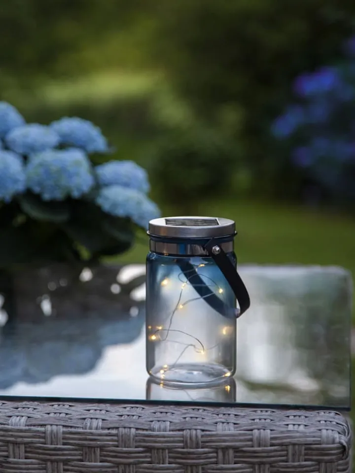 STAR Trading Gartendekoration|Gartendekoration<LED-Solar-Dekoobjekt "Tint" in Blau - (H)15 cm