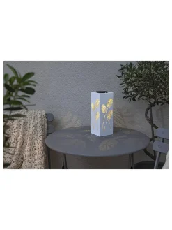 STAR Trading Außenbeleuchtung<LED-Solar-Gartenstecker "Albaleaf" in Weiß - (H)90 cm