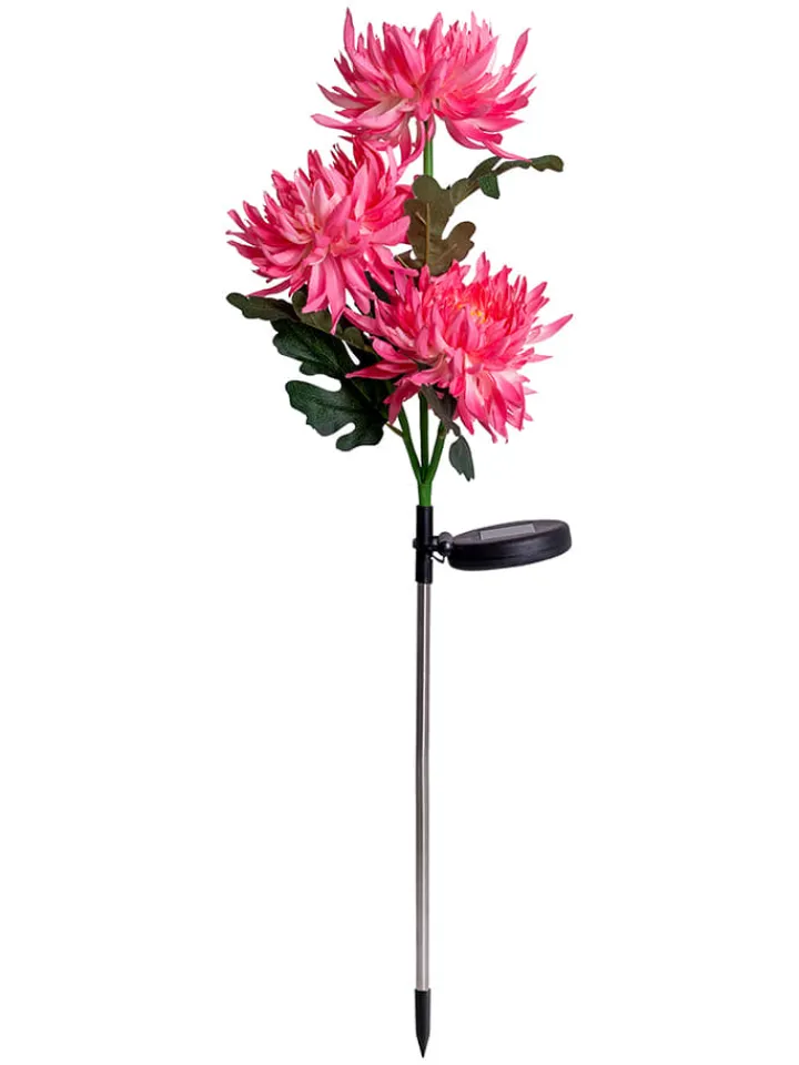 näve Außenleuchten<LED-Solar-Gartenstecker "Blume" in Pink - (H)79 cm