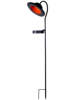 näve Außenbeleuchtung|Außenleuchten<LED-Solar-Gartenstecker "Bowler" in Schwarz - (B)17 x (H)86 x (T)15 cm