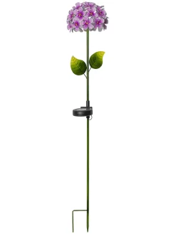 STAR Trading Außenbeleuchtung<LED-Solar-Gartenstecker "Hortensia" in Violett - (H)77 cm