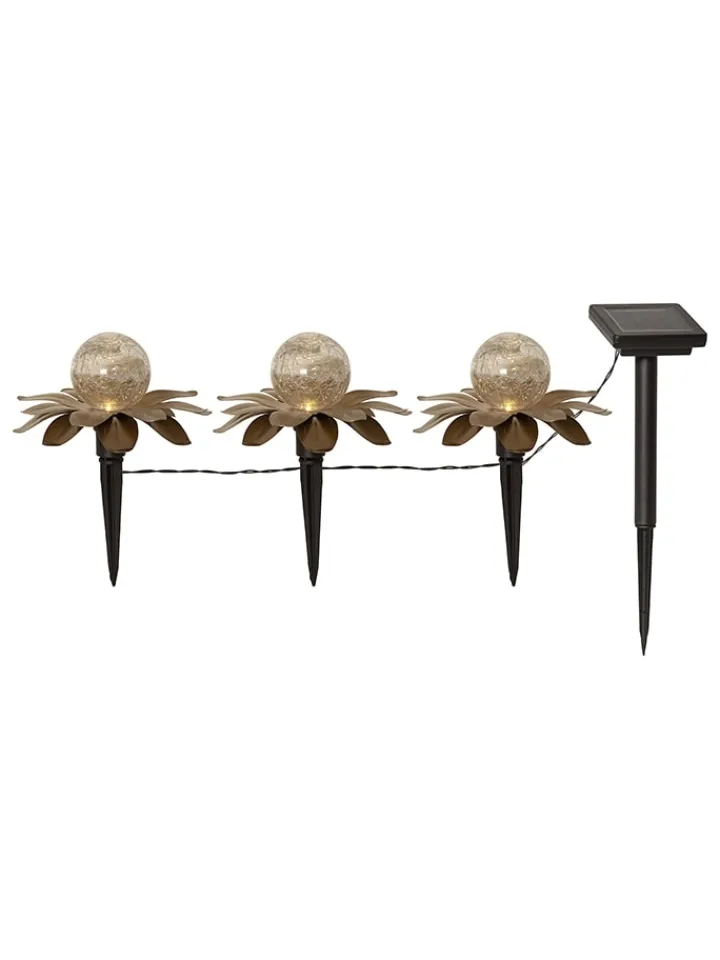 STAR Trading Außenbeleuchtung|Außenleuchten<LED-Solar-Gartenstecker in Gold - (B)130 x (H)10 cm