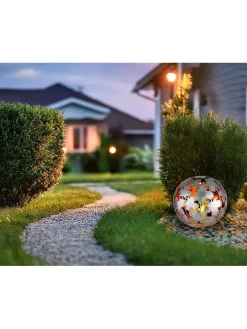 Globo lighting Lichterketten & Dekobeleuchtung<LED-Solar-Gartenstecker in Silber/ Gold - (H)37 x Ø 27 cm