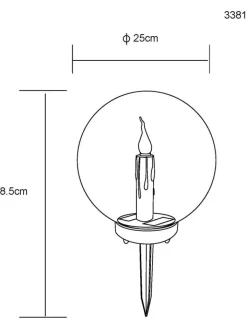 Globo lighting Außenbeleuchtung<LED-Solar-Gartenstecker in Schwarz - (H)38,5 cm