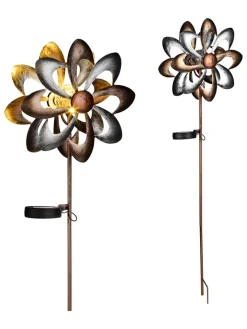 Garden Hero Außenbeleuchtung|Außenleuchten<LED-Solar-Gartenstecker in Braun/ Gold - (B)23 x (H)92 x (T)12,5 cm