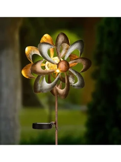 Garden Hero Außenbeleuchtung|Außenleuchten<LED-Solar-Gartenstecker in Braun/ Gold - (B)23 x (H)92 x (T)12,5 cm