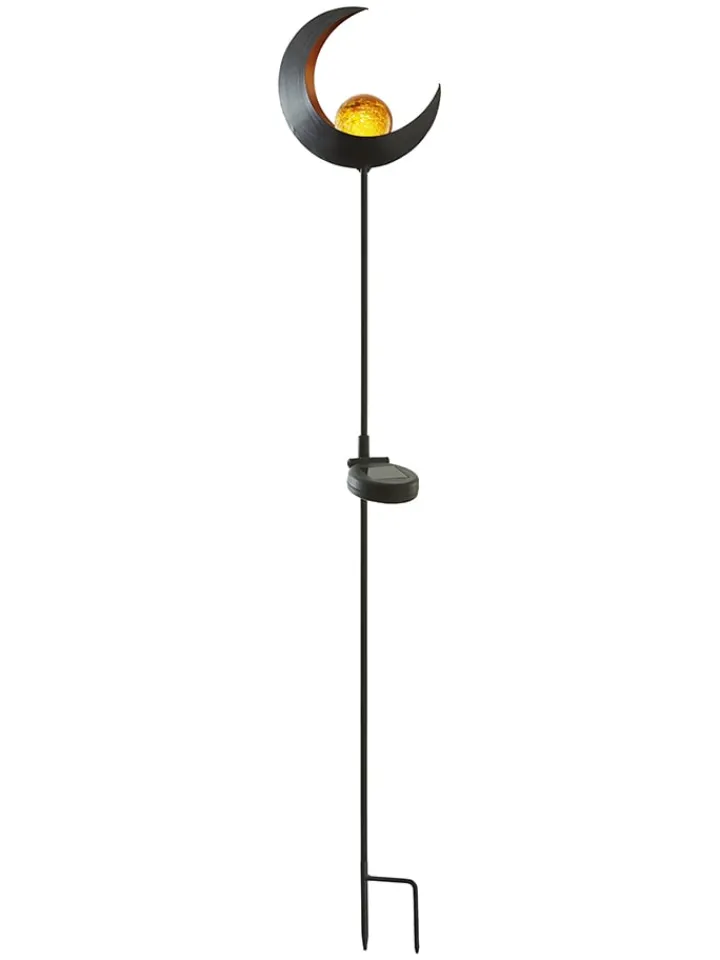 STAR Trading Außenbeleuchtung<LED-Solar-Gartenstecker "Melilla" in Schwarz/ Orange - (H)85 cm