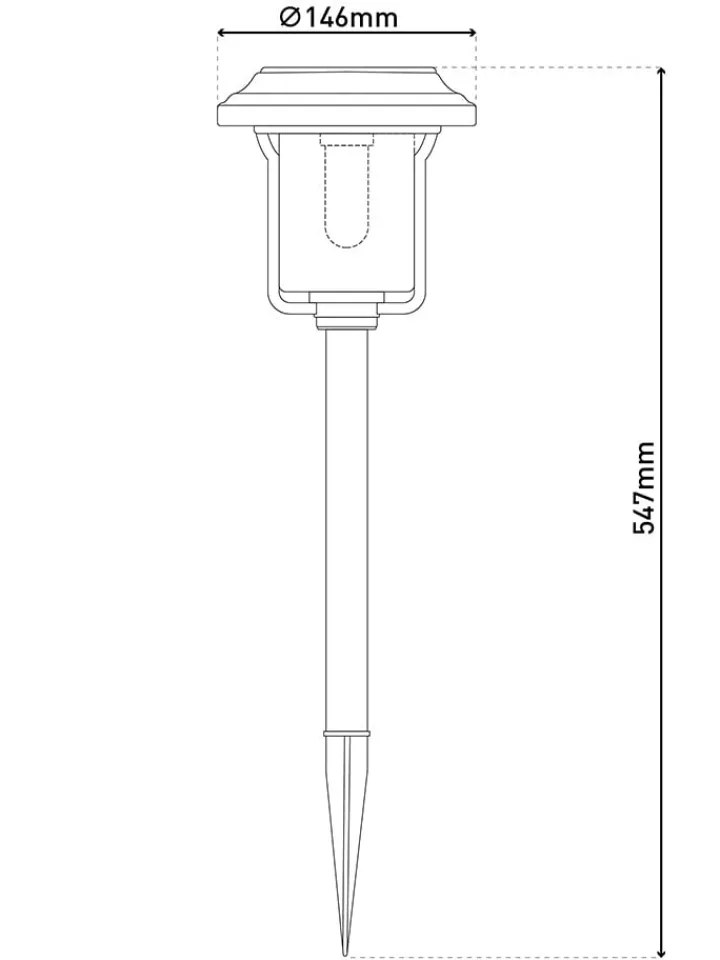 näve Außenleuchten|Außenbeleuchtung<LED-Solar-Gartenstecker "Simon" in Schwarz - (B)14,6 x (H)54,7 cm